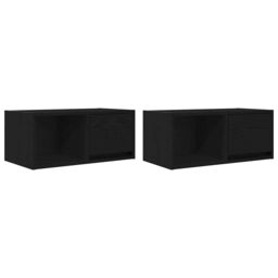 Berkfield Home TV Cabinets 2 pcs Black Oak 60x31x25.5 cm Engineered Wood - thumbnail 2