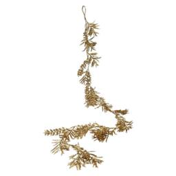 VFM e-Store Christmas Glitter Leaves Garland Decoration 150cm x 15cm Gold X 1 - Size: 150 cm x 15 cm