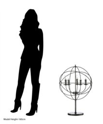 Orsina Modern 5 Arm Table Lamp With Circular Metal Frame, Unique Home Lighting, Decorative Lamp With 5 Bulb Holders in Black - thumbnail 3
