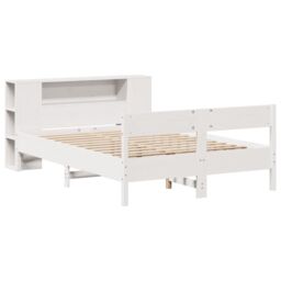 Berkfield Home Bookcase Bed without Mattress White 140x200cm Solid Wood Pine - Size: 140x200 cm - thumbnail 3