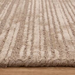 The Rug Shop UK Beige Handmade Wool Modern Plain Striped Easy To Clean Area Rug - Size: 160 cm x 230 cm - thumbnail 8