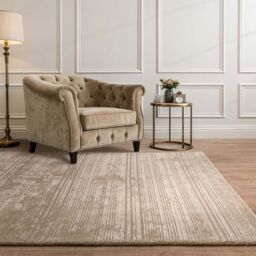 The Rug Shop UK Beige Handmade Wool Modern Plain Striped Easy To Clean Area Rug - Size: 160 cm x 230 cm - thumbnail 1