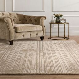 The Rug Shop UK Beige Handmade Wool Modern Plain Striped Easy To Clean Area Rug - Size: 160 cm x 230 cm - thumbnail 2