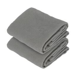 Nicola Spring Deluxe 100% Cotton Tea Towel Absorbent Kitchen Dish Cloth Drying Towels - 60cm x 40cm - Pack of 2 in Grey - thumbnail 1