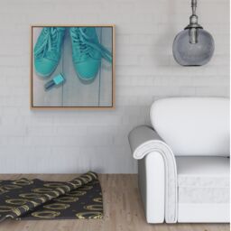 Warren Reed - Designer Lipstick Shoes Framed Canvas in Light Brown - Size: w40 inch x h40 inch - thumbnail 2