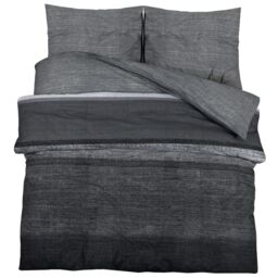Berkfield Home Duvet Cover Set Dark Grey 200x200 cm Cotton - thumbnail 2