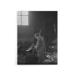 "Artery8 Fred Brockett Blacksmiths Apprentice Photograph Canvas Art Print in Grey - Size: W12"" x H16""" - thumbnail 1