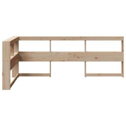 Berkfield Home Bookcase Headboard L-Shaped 90 cm Solid Wood Pine in Brown - thumbnail 5