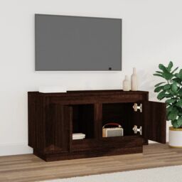 Berkfield Home TV Cabinet Brown Oak 80x35x45 cm Engineered Wood - Size: 80 x 35 x 45 cm - thumbnail 3