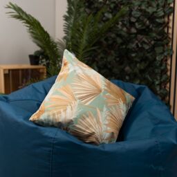 icon Eucalyptus Print with Olive Green Back Outdoor Cushion - Size: 43 cm x 43 cm - thumbnail 1