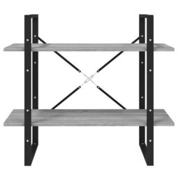 Berkfield Home 2-Tier Book Cabinet Grey Sonoma 80x30x70 cm Engineered Wood - Size: 80 x 30 x 70 cm - thumbnail 5