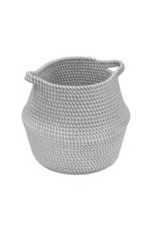 JVL Edison Round Belly Cotton Rope Storage Medium Grey