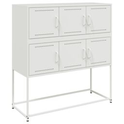 Berkfield Home Sideboard White 100.5x39x107 cm Steel - thumbnail 2