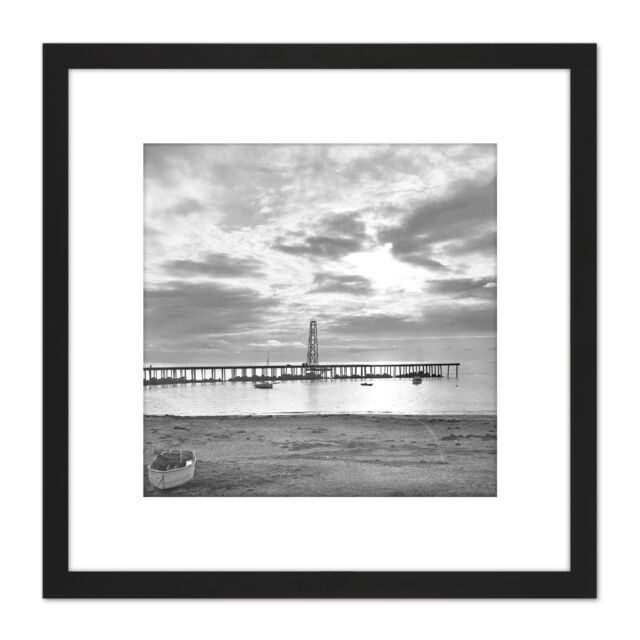 Artery8 Point Loma Coronado Beach San Diego California 1900 8X8 Inch Square Wooden Framed Wall Art Print Picture with Mount in Black - image 1