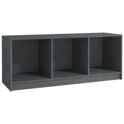 Berkfield Home TV Cabinet Grey 104x33x41 cm Solid Pinewood - Size: 104 x 33 x 41 cm - thumbnail 2