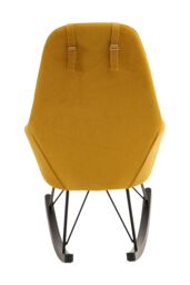 Orsina Yellow Rocking Chair, Contemporary Accent Chair with Metal Cross Base, Oak Veneer Rockers & Plush Upholstery - thumbnail 2