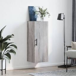 Berkfield Home Wall Mounted Cabinet Grey Sonoma 34.5x34x90 cm - thumbnail 3