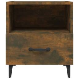 Berkfield Home Elegant Bedside Cabinets 2 pcs Smoked Oak Engineered Wood in Brown - thumbnail 4
