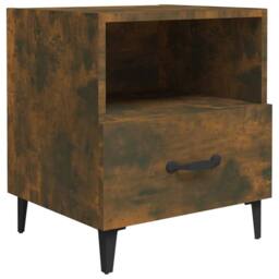 Berkfield Home Elegant Bedside Cabinets 2 pcs Smoked Oak Engineered Wood in Brown - thumbnail 1