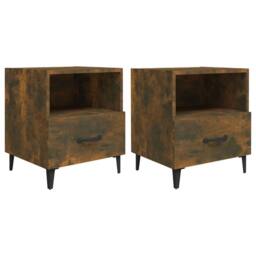 Berkfield Home Elegant Bedside Cabinets 2 pcs Smoked Oak Engineered Wood in Brown - thumbnail 3