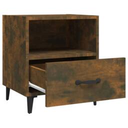 Berkfield Home Elegant Bedside Cabinets 2 pcs Smoked Oak Engineered Wood in Brown - thumbnail 6