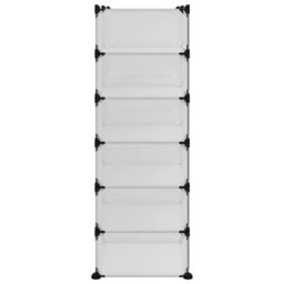 Berkfield Home Shoe Rack Transparent 94.5x36.5x106 cm PP in Clear - thumbnail 4