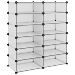Berkfield Home Shoe Rack Transparent 94.5x36.5x106 cm PP in Clear - thumbnail 2
