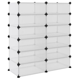 Berkfield Home Shoe Rack Transparent 94.5x36.5x106 cm PP in Clear - thumbnail 5