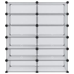Berkfield Home Shoe Rack Transparent 94.5x36.5x106 cm PP in Clear - thumbnail 3