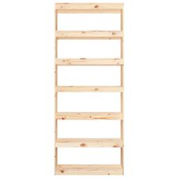 Berkfield Home Book Cabinet/Room Divider 80x30x199.5 cm Solid Wood Pine in Brown - thumbnail 5