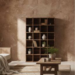 Wyld Haus Limi Wooden Rustic Brown Adjustable CD & DVD Storage Cabinet