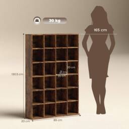 Wyld Haus Limi Wooden Rustic Brown Adjustable CD & DVD Storage Cabinet - thumbnail 4