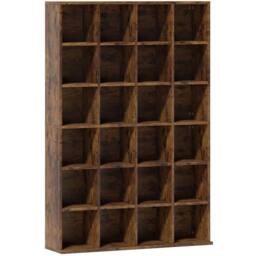 Wyld Haus Limi Wooden Rustic Brown Adjustable CD & DVD Storage Cabinet - thumbnail 2
