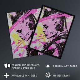 "Artery8 Cyberpunk Woman Portrait Hot Pink Modern Wall Art Print - Size: W12"" x H16""" - thumbnail 2