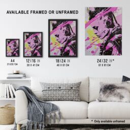 "Artery8 Cyberpunk Woman Portrait Hot Pink Modern Wall Art Print - Size: W12"" x H16""" - thumbnail 3