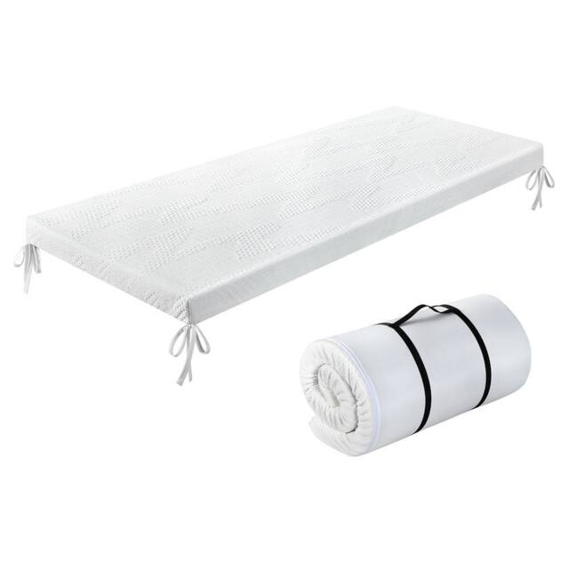 Lavio Mattress Topper Camping High Density Foam Car Floor Roll Bed Mat in White - Size: Single - image 1