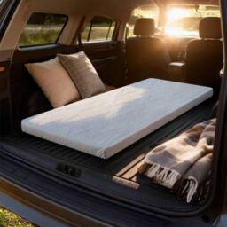 Lavio Mattress Topper Camping High Density Foam Car Floor Roll Bed Mat in White - Size: Single - thumbnail 2