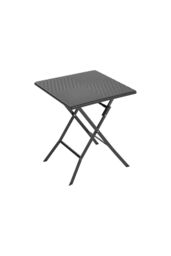 Living and Home Square Rattan Folding Outdoor Bistro Table Garden Dining Table in Black - thumbnail 3
