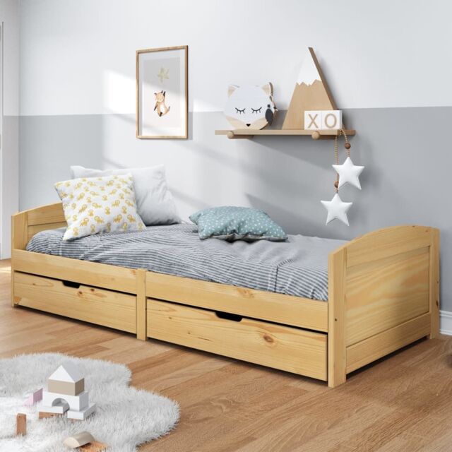 Berkfield Home Day Bed with 2 Drawers IRUN 90x200 cm Solid Wood Pine in Brown - image 1