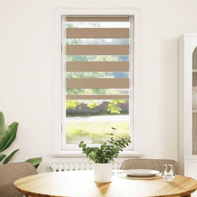 Berkfield Home Zebra Blind Sand Brown 60x150 cm Fabric Width 55.9 cm Polyester - image 1