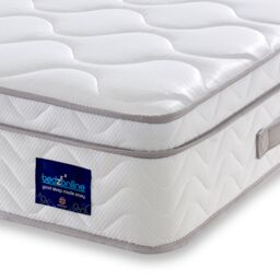 Bedzonline 4FT Small Double Box Top Premium Tranquility Mattress - Pocket Sprung & Breathable Foam in White - thumbnail 1