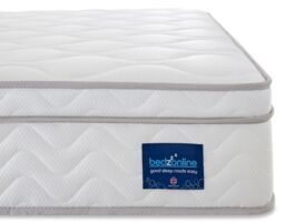 Bedzonline 4FT Small Double Box Top Premium Tranquility Mattress - Pocket Sprung & Breathable Foam in White - thumbnail 2
