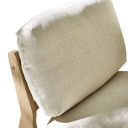 FurnitureboxUK Iko Solid Wood & Cream Indoor / Outdoor Accent Chair in Brown - thumbnail 3