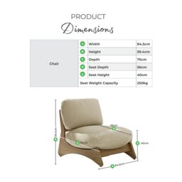 FurnitureboxUK Iko Solid Wood & Cream Indoor / Outdoor Accent Chair in Brown - thumbnail 9