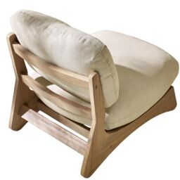 FurnitureboxUK Iko Solid Wood & Cream Indoor / Outdoor Accent Chair in Brown - thumbnail 2