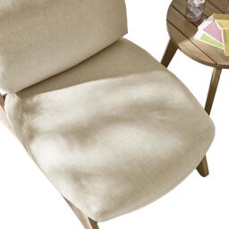 FurnitureboxUK Iko Solid Wood & Cream Indoor / Outdoor Accent Chair in Brown - thumbnail 7