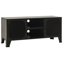Berkfield Home TV Cabinet Grey 105x36x47 cm Metal & MDF - Size: 105 x 36 x 47 cm - thumbnail 2