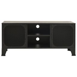 Berkfield Home TV Cabinet Grey 105x36x47 cm Metal & MDF - Size: 105 x 36 x 47 cm - thumbnail 3