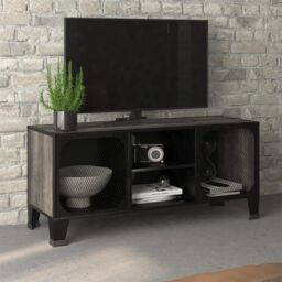 Berkfield Home TV Cabinet Grey 105x36x47 cm Metal & MDF - Size: 105 x 36 x 47 cm - thumbnail 1