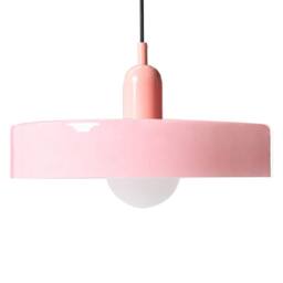 Wyld and Coco Pendant Lamp Pink Glass Shade Inner Globe Retro Modern Ceiling - thumbnail 2